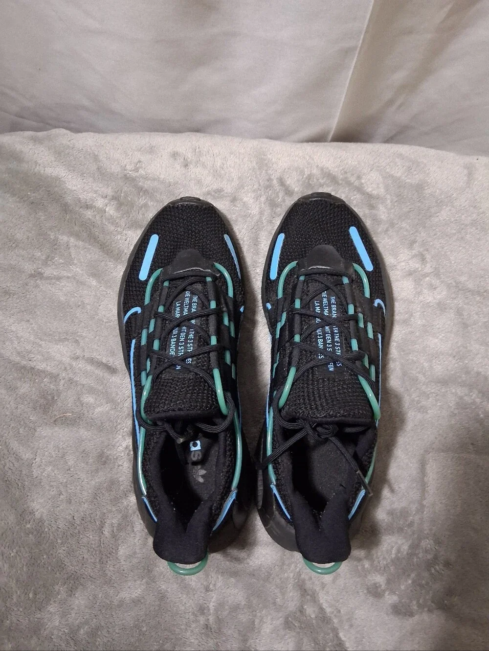 Adidas Lxcon Mens Running Shoes FV3587 Black Cyan Blue Men Size 9